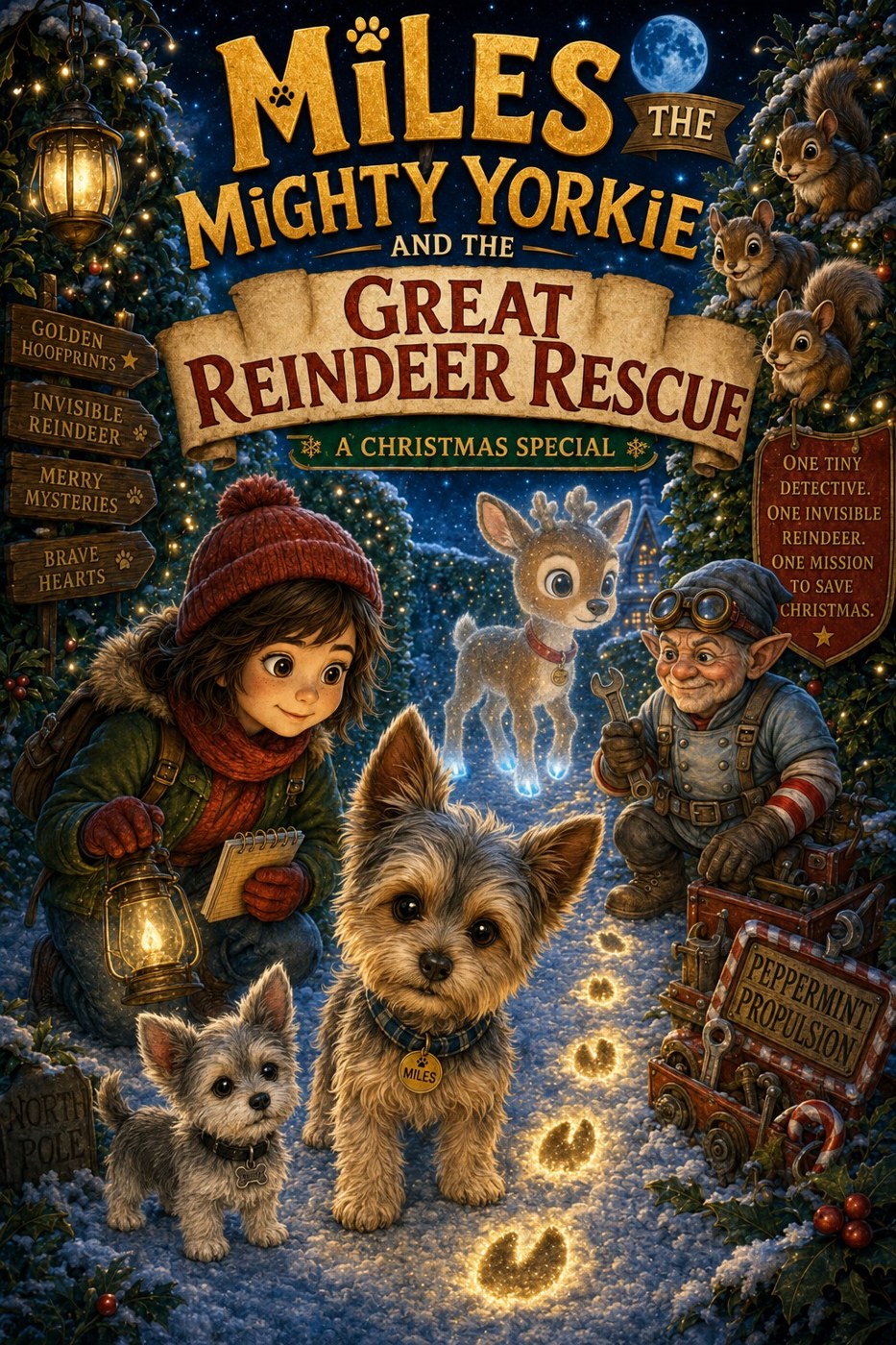 Miles the Mighty Yorkie and the Great Reindeer Rescue chapter book cover